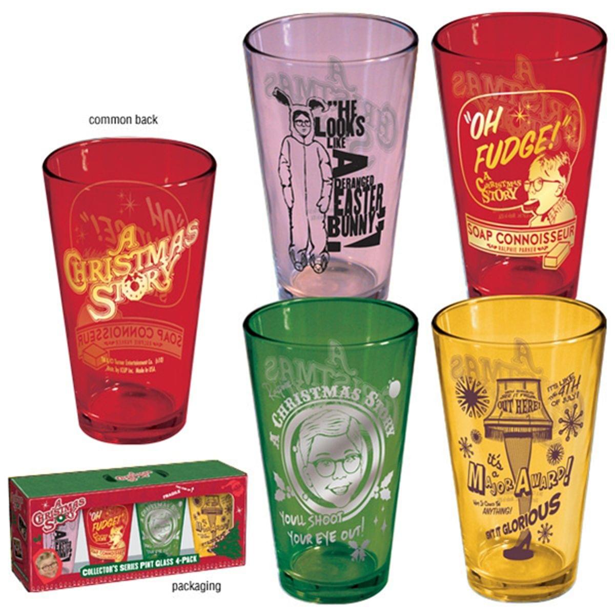 A Christmas Story Colored 16oz Pint Glasses 4-Pack