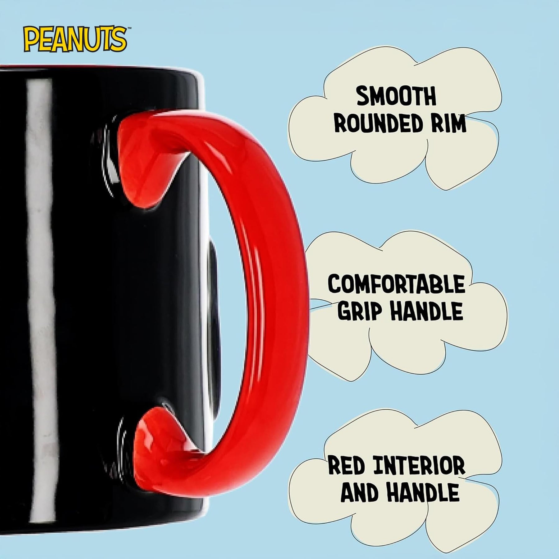 Peanuts Snoopy Joe Cool Embossed Ceramic Mug | Holds 18 Ounces