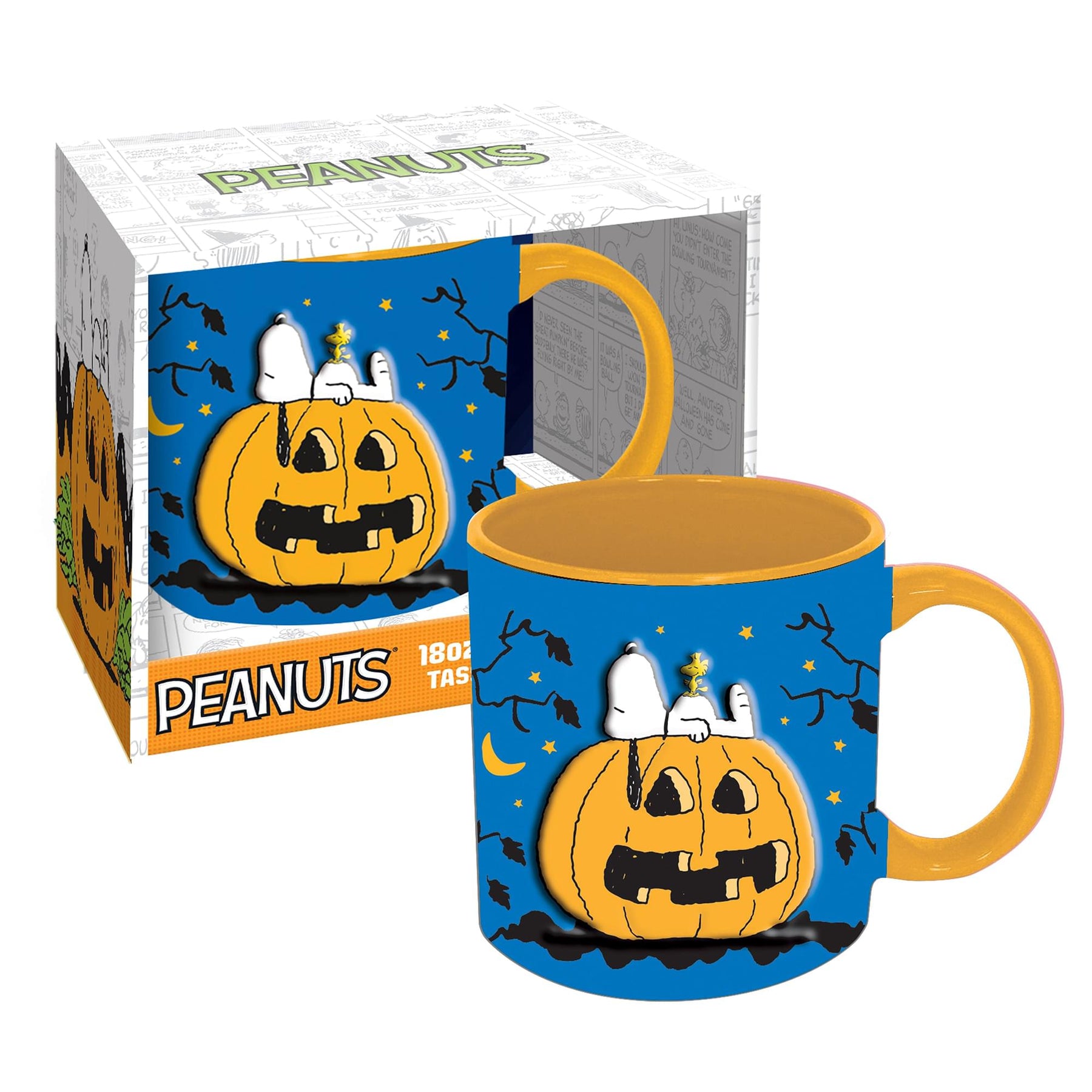 Peanuts Snoopy Pumpkin Embossed 18 Ounce Ceramic Mug