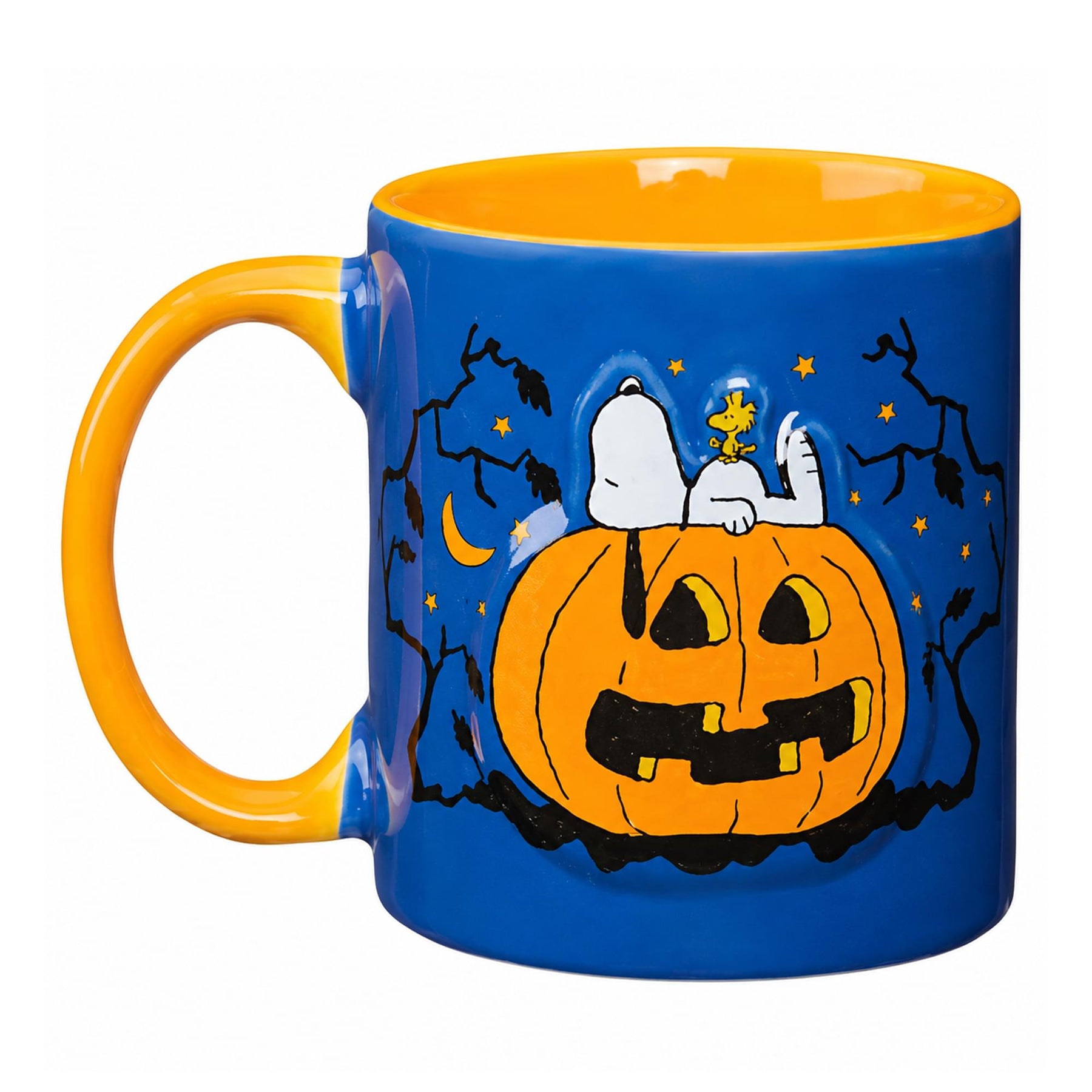 Peanuts Snoopy Pumpkin Embossed 18 Ounce Ceramic Mug