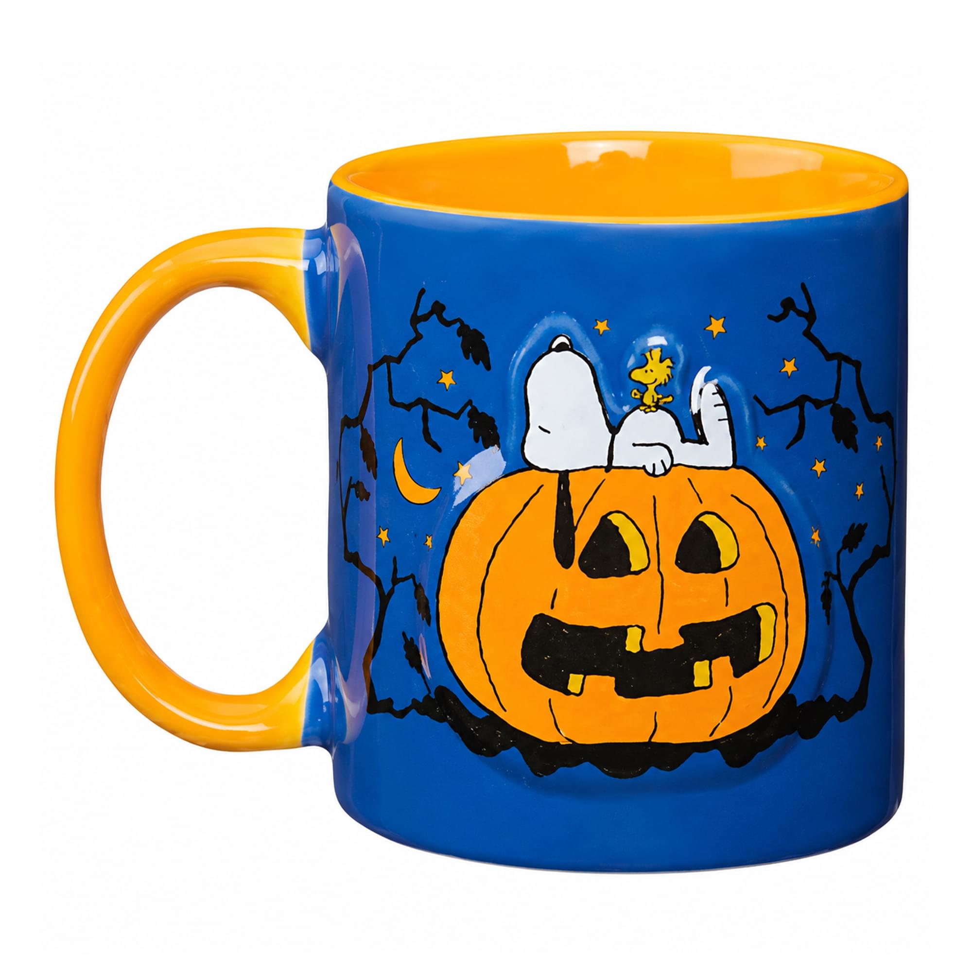 Peanuts Snoopy Pumpkin Embossed 18 Ounce Ceramic Mug