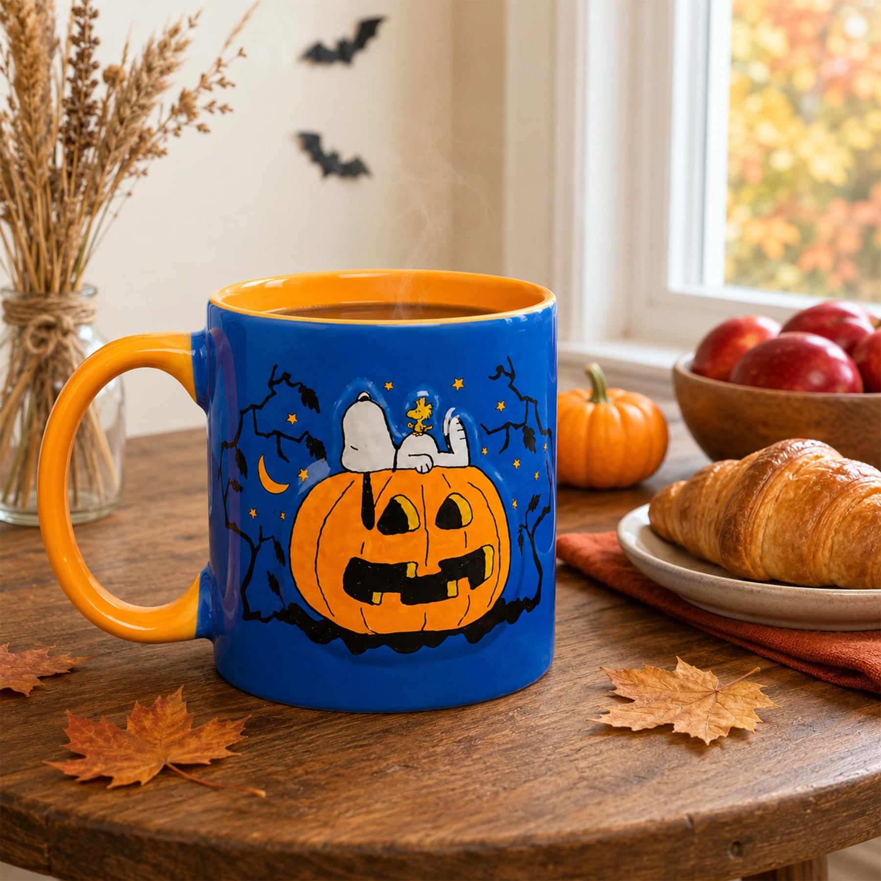 Peanuts Snoopy Pumpkin Embossed 18 Ounce Ceramic Mug