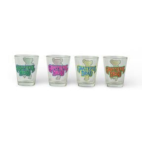 Grateful Dead Dancing Bears 4-Piece 1.5oz Shot Glass Set