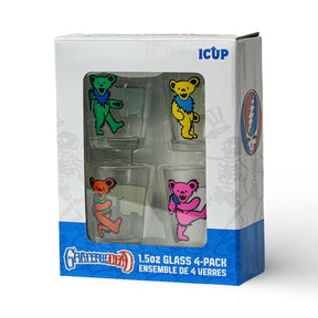 Grateful Dead Dancing Bears 4-Piece 1.5oz Shot Glass Set