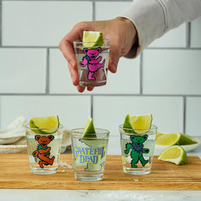 Grateful Dead Dancing Bears 4-Piece 1.5oz Shot Glass Set