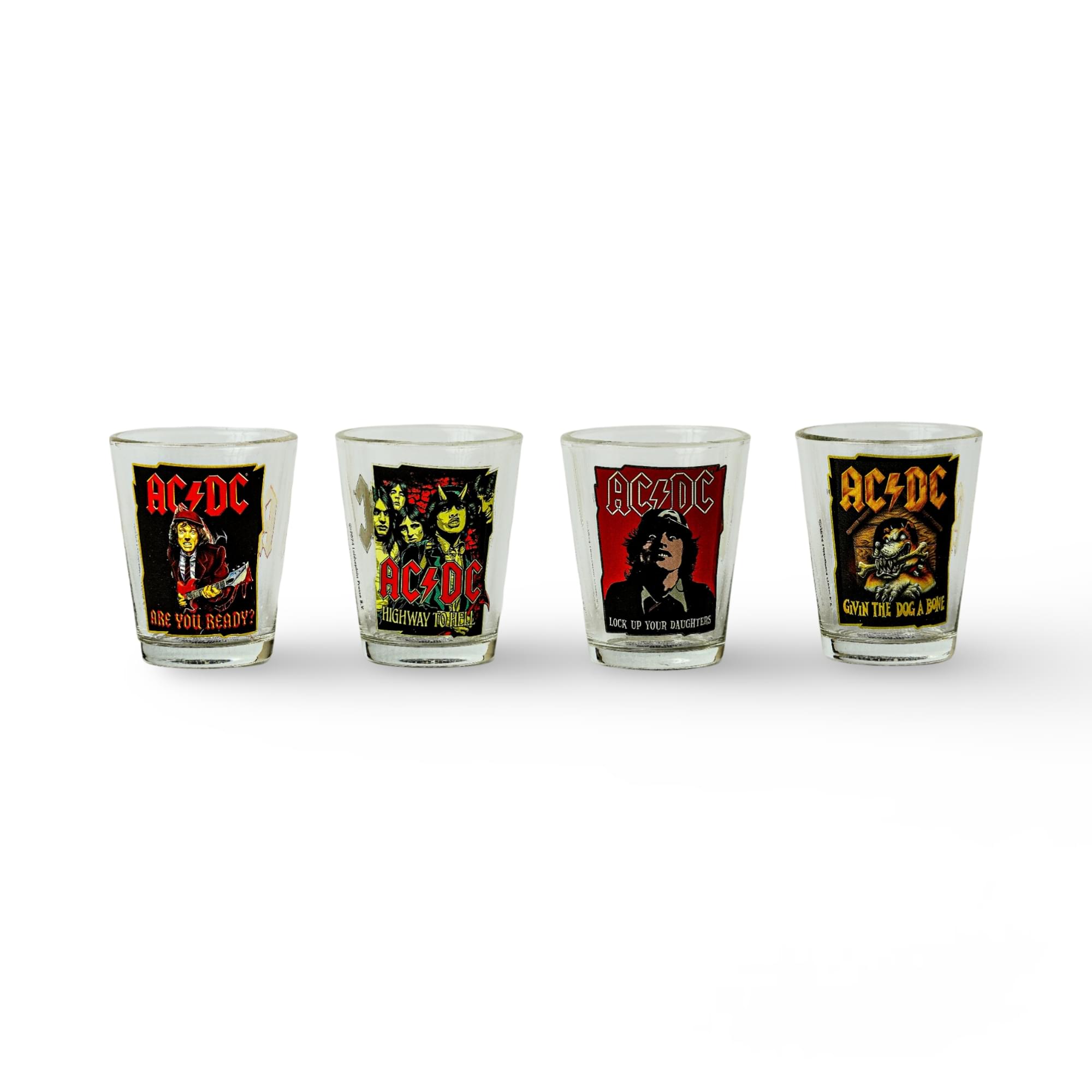 AC/DC Icons 4-Piece 1.5oz Shot Glass Set | Free Shipping