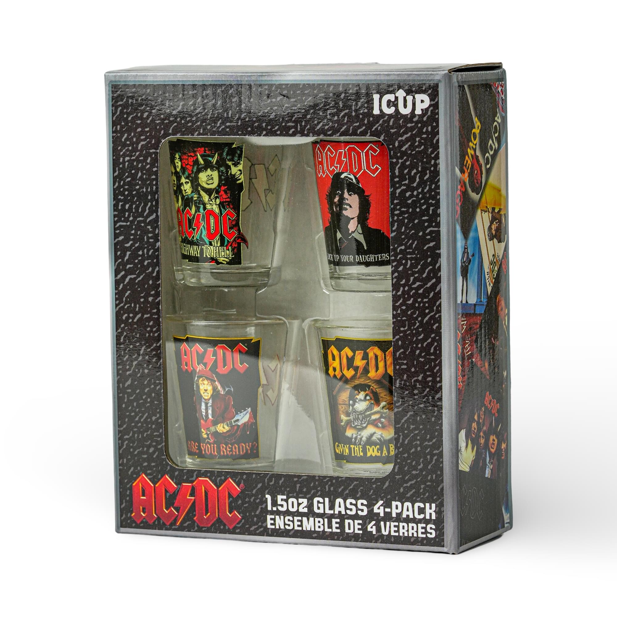 AC/DC Icons 4-Piece 1.5oz Shot Glass Set