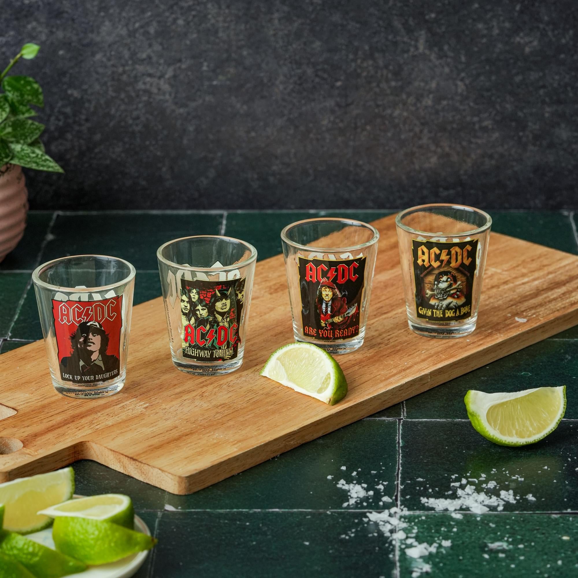 AC/DC Icons 4-Piece 1.5oz Shot Glass Set