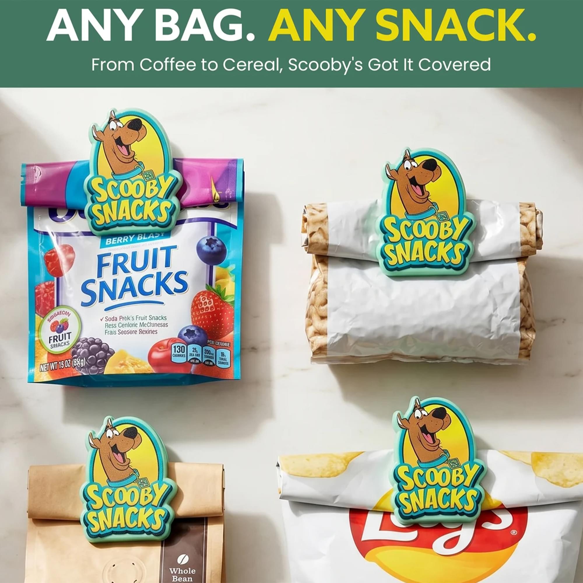 Scooby-Doo Snacks Magnetic Bag Clips | Set Of 4