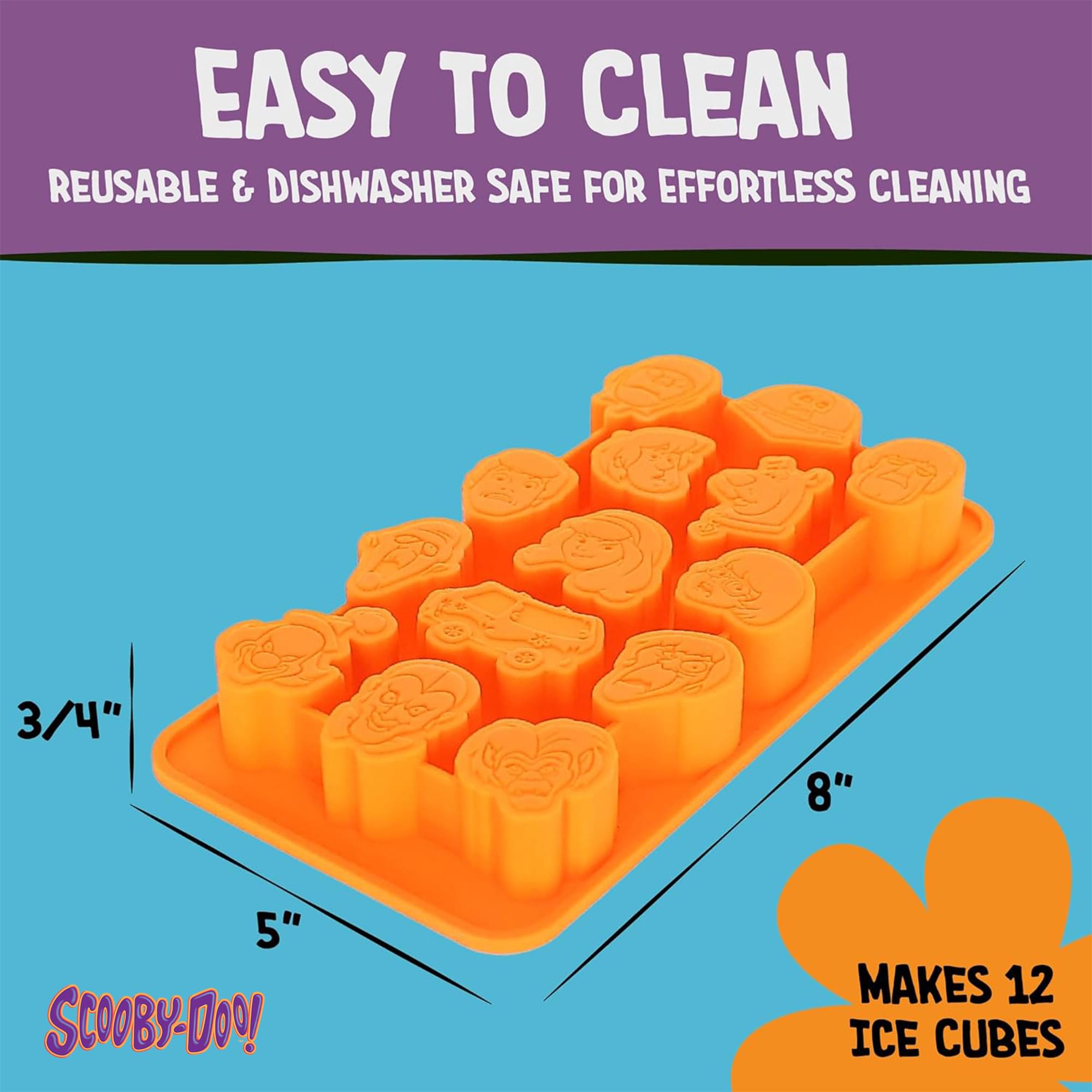 Scooby-Doo Heroes and Villains Molded Silicone Ice Cube Tray | Makes 14 Cubes