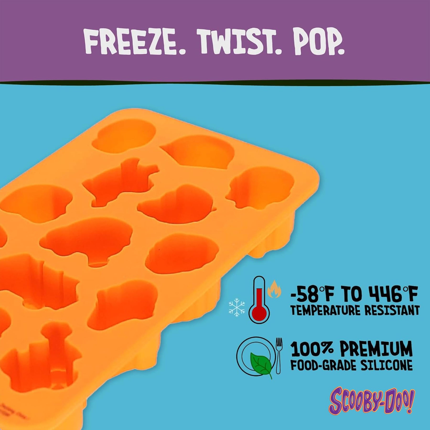 Scooby-Doo Heroes and Villains Molded Silicone Ice Cube Tray | Makes 14 Cubes