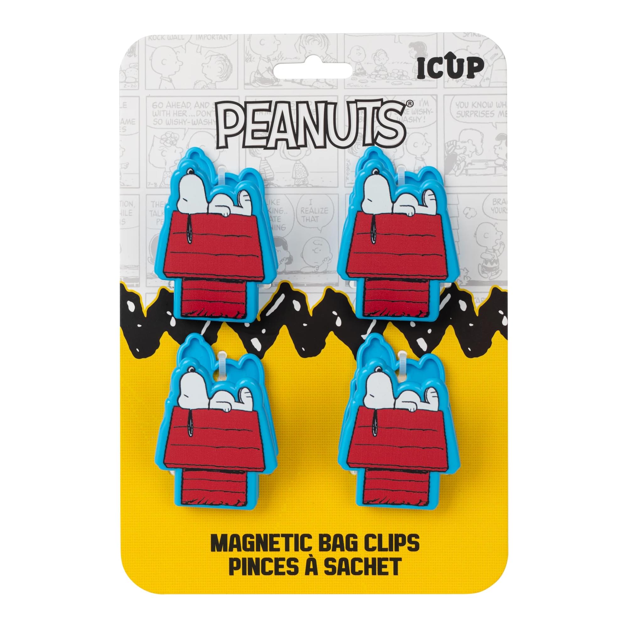 Peanuts Snoopy On Doghouse Magnetic Bag Clips | Set Of 4