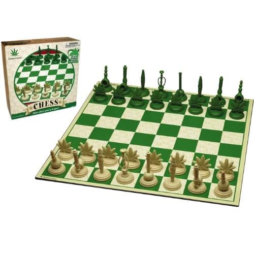 Stoneware Marijuana Themed Chess Set