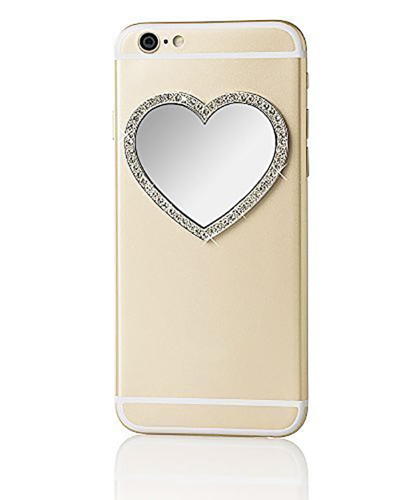 iDecoz Phone Mirror: Heart w/ Crystals