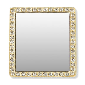 iDecoz Phone Mirror: Gold Square w/ Crystals