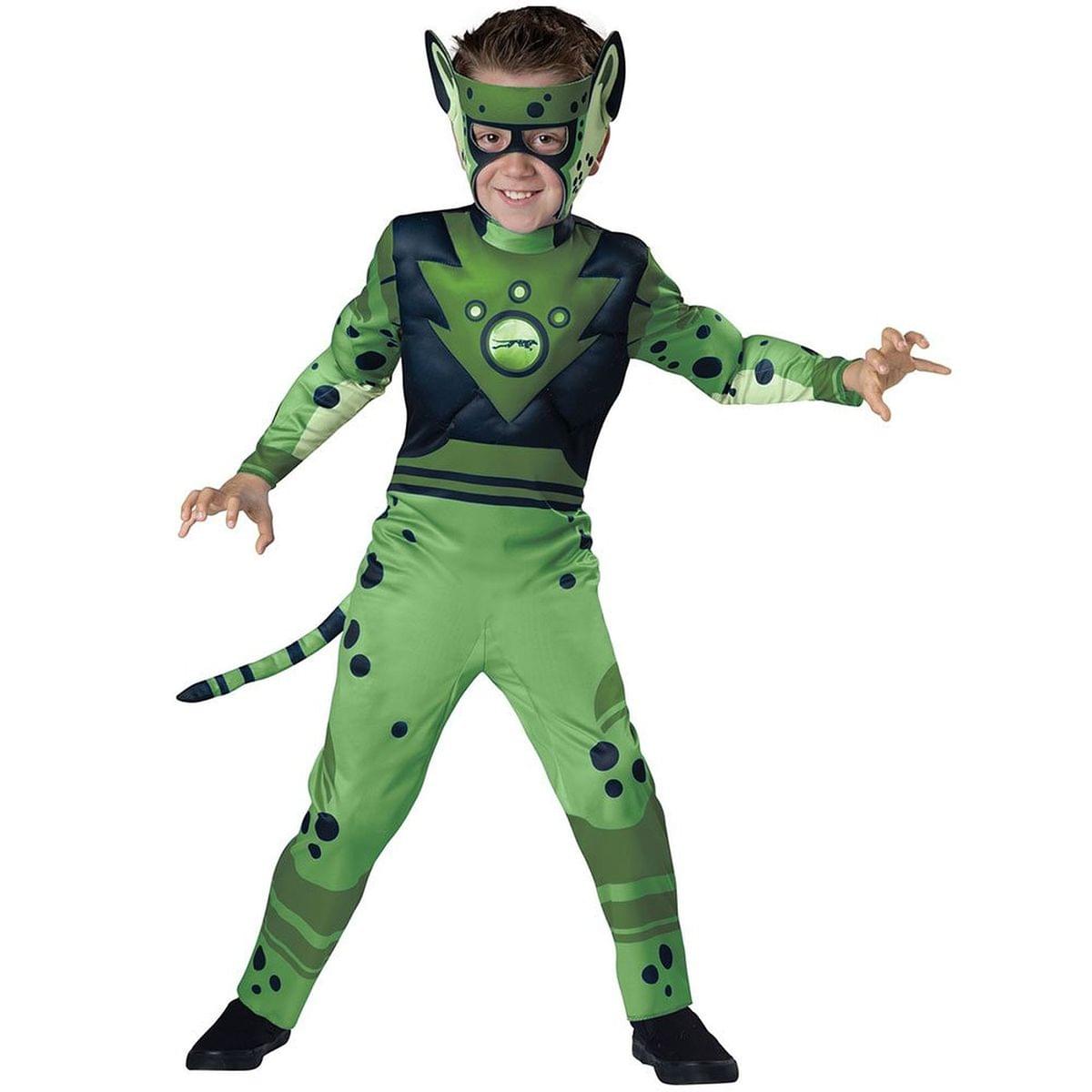 Wild Kratts Child Muscle Chest Costume Green Chris Kratt Cheetah