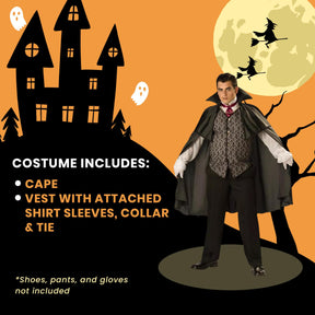 Midnight Vampire Cape & Vest Designer Costume Adult