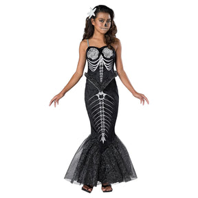 Skeleton Mermaid Girl's Costume