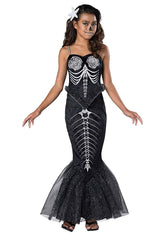 Skeleton Mermaid Girl's Costume