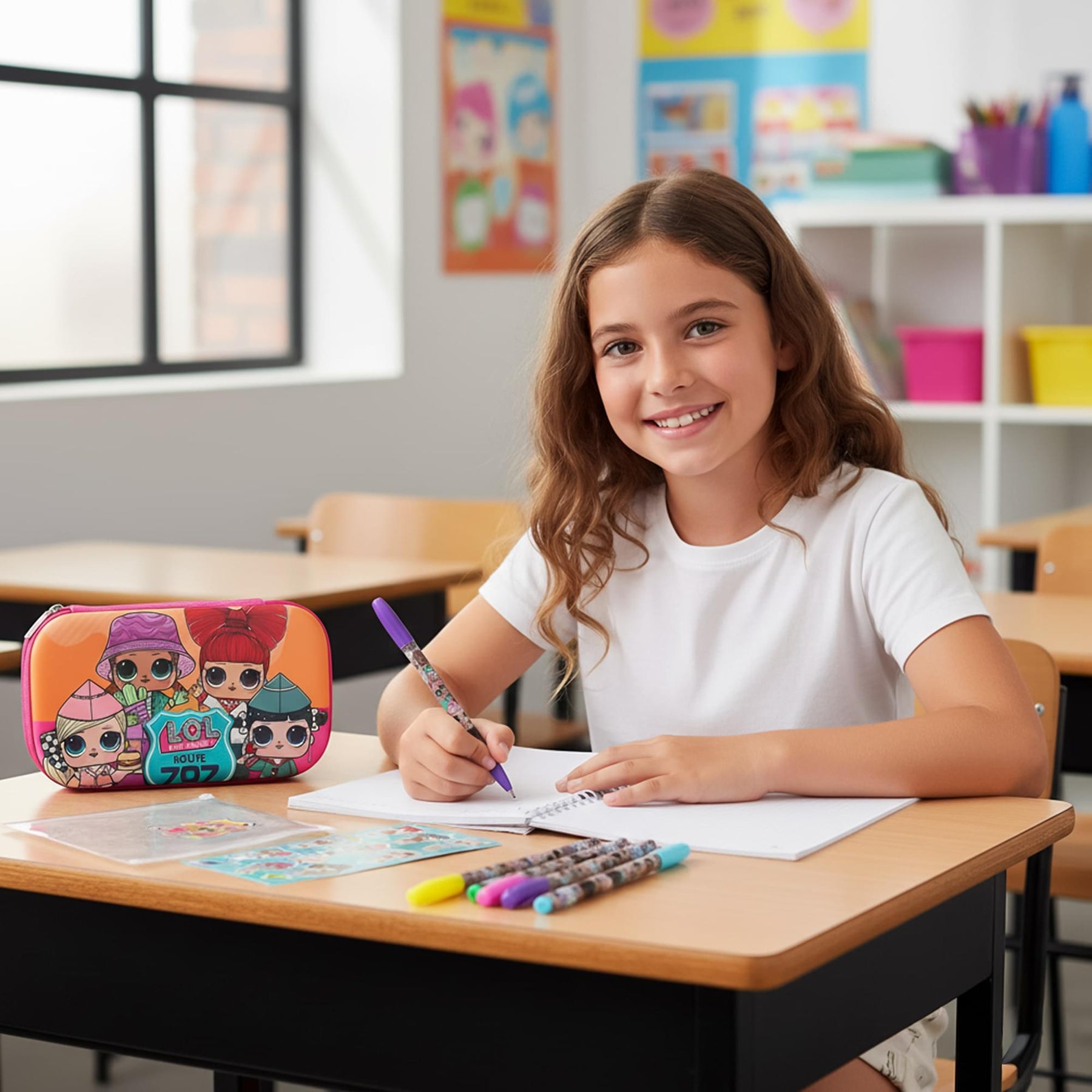 LOL Surprise Dolls Pencil Case Set | With LOL Stickers and Gel Pens