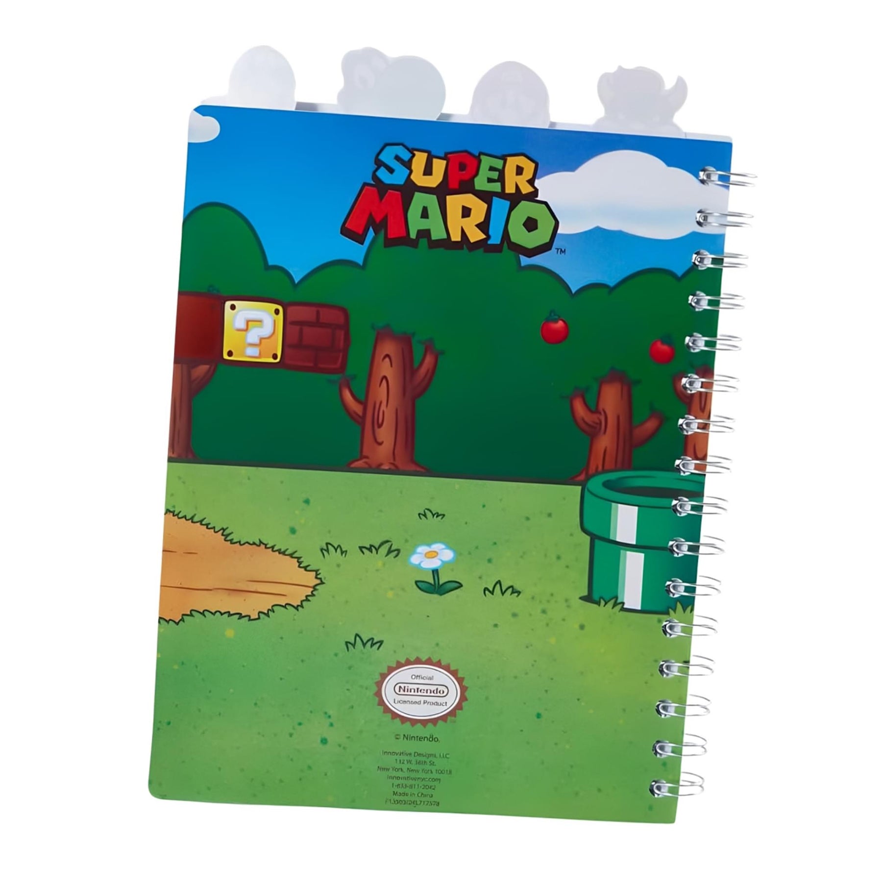Super Mario Bros. 7 x 8 Inch Spiral 4-Tab Notebook | 96 Lined Pages