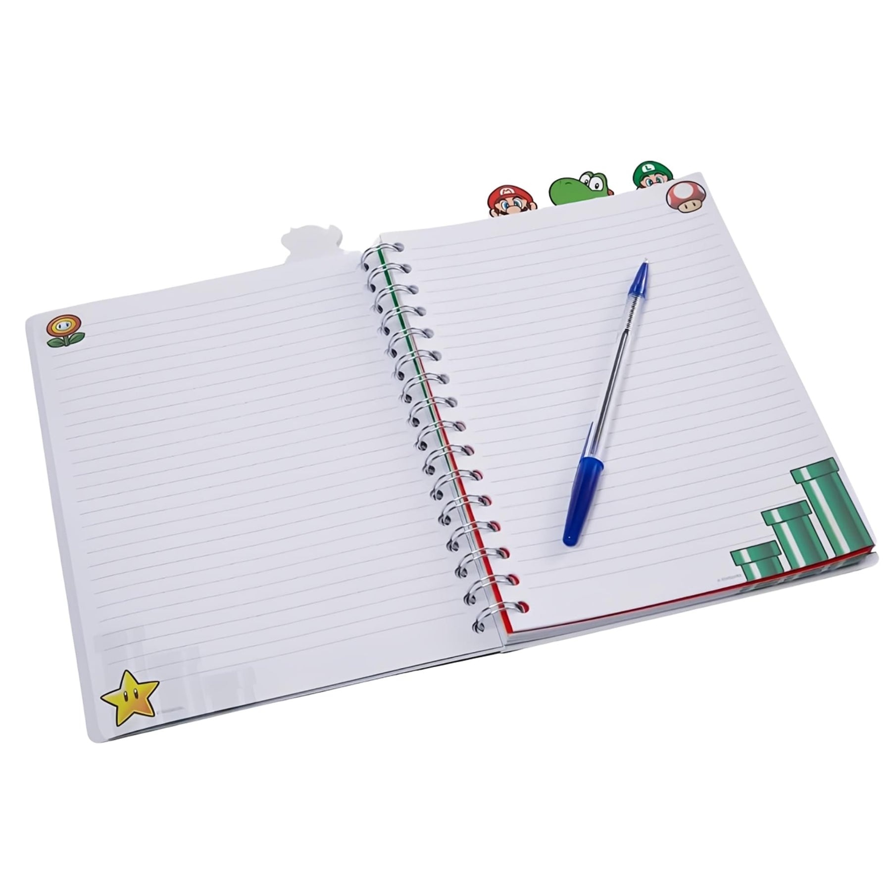 Super Mario Bros. 7 x 8 Inch Spiral 4-Tab Notebook | 96 Lined Pages