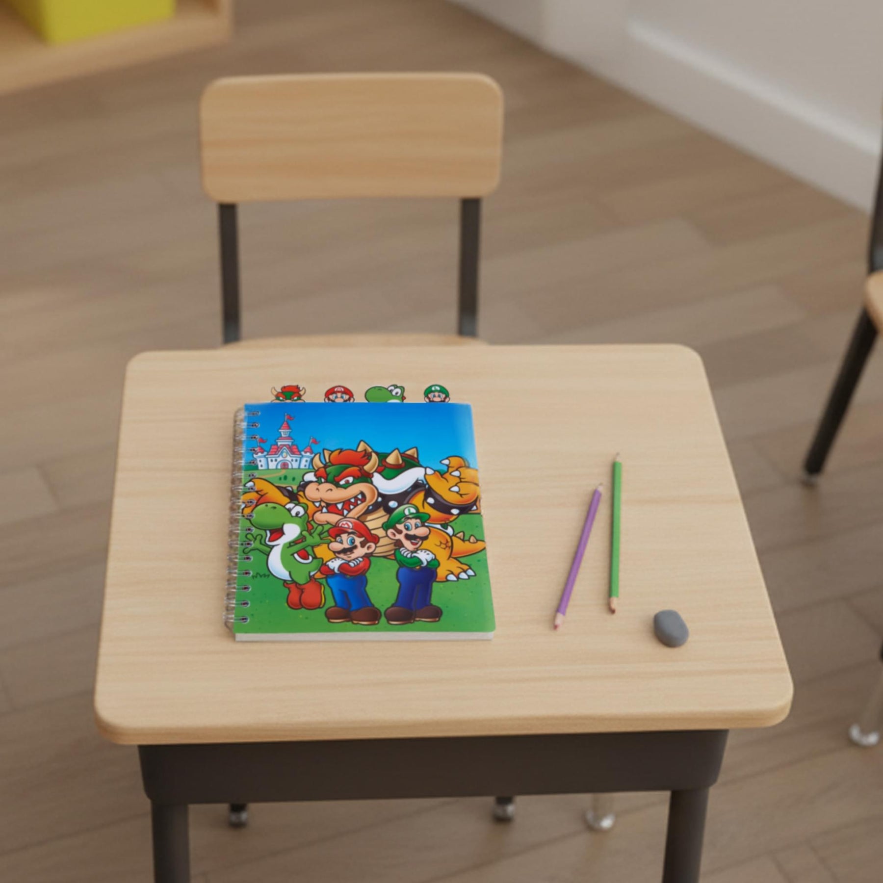 Super Mario Bros. 7 x 8 Inch Spiral 4-Tab Notebook | 96 Lined Pages