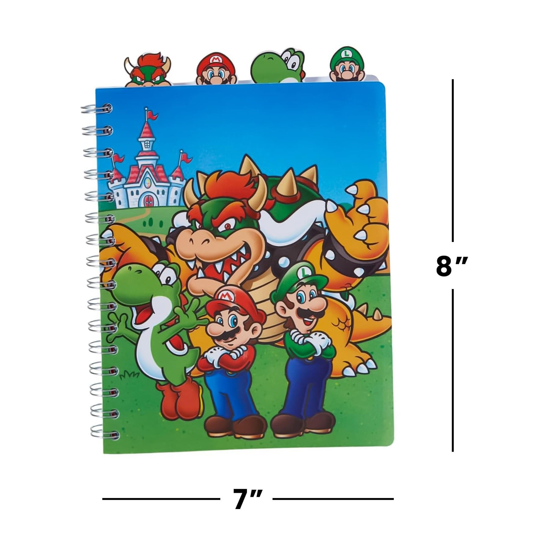 Super Mario Bros. 7 x 8 Inch Spiral 4-Tab Notebook | 96 Lined Pages