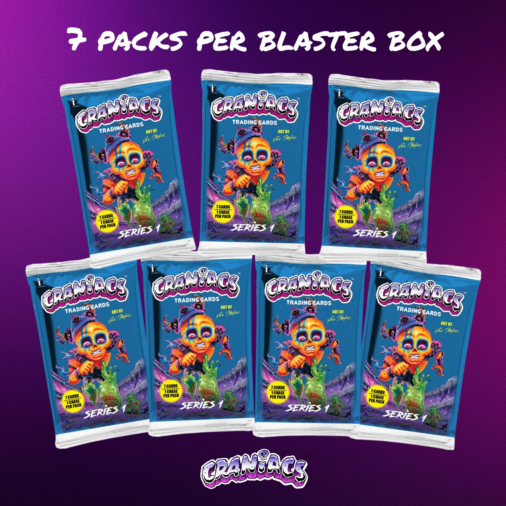 Craniacs Trading Cards Series One Blaster Box | 7 Packs Per Box