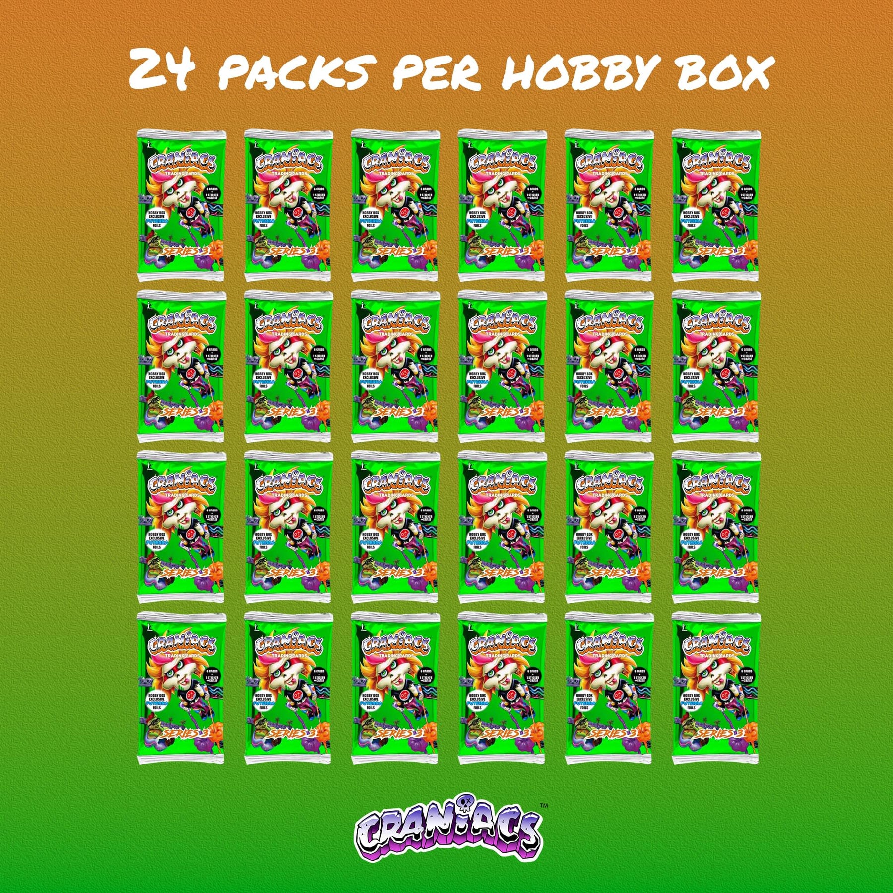 Craniacs Series 3 Trading Cards Skullblam 24-Pack Hobby Box