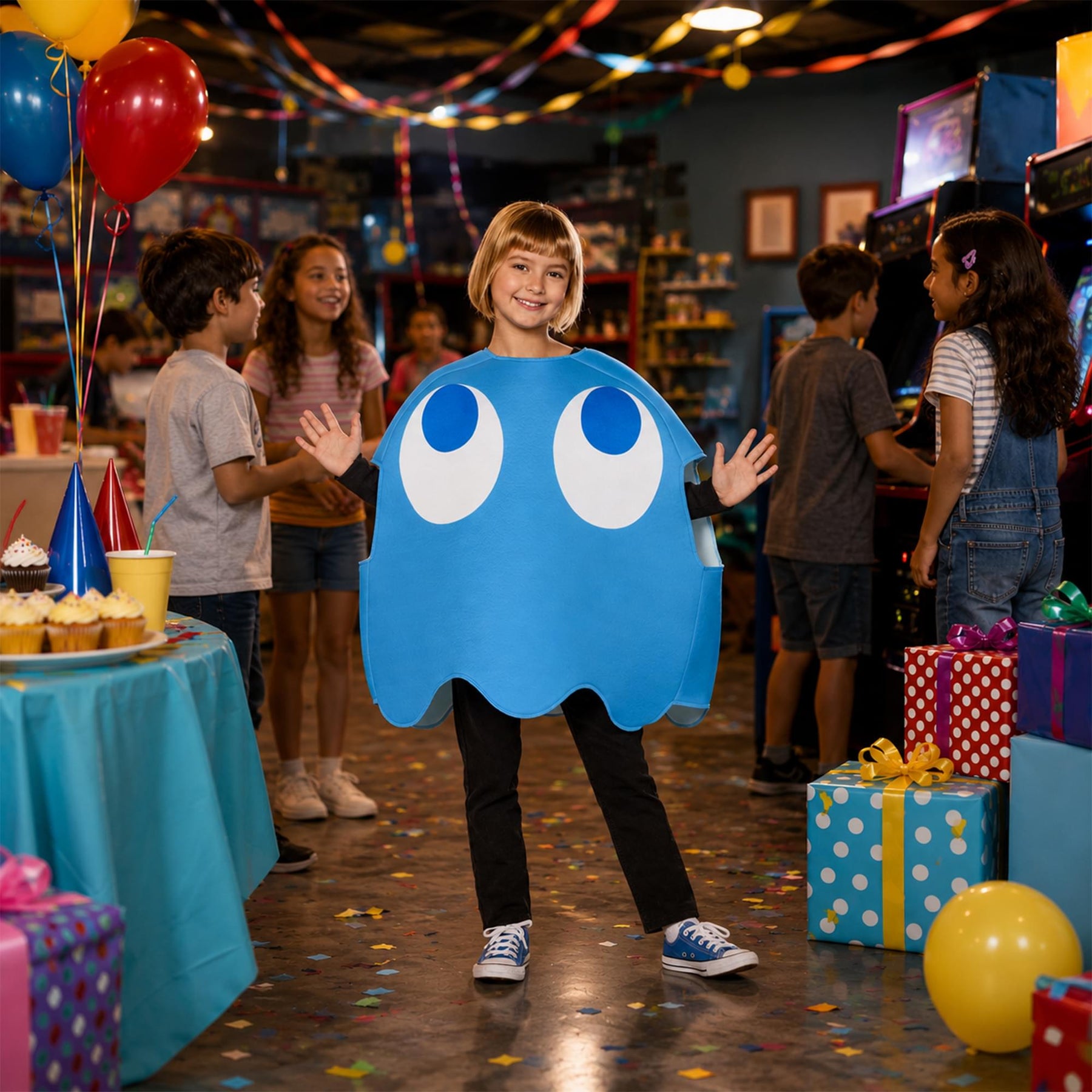 PAC-MAN INKY (Blue Ghost) Foam Child Costume Tunic | One Size Fits Most