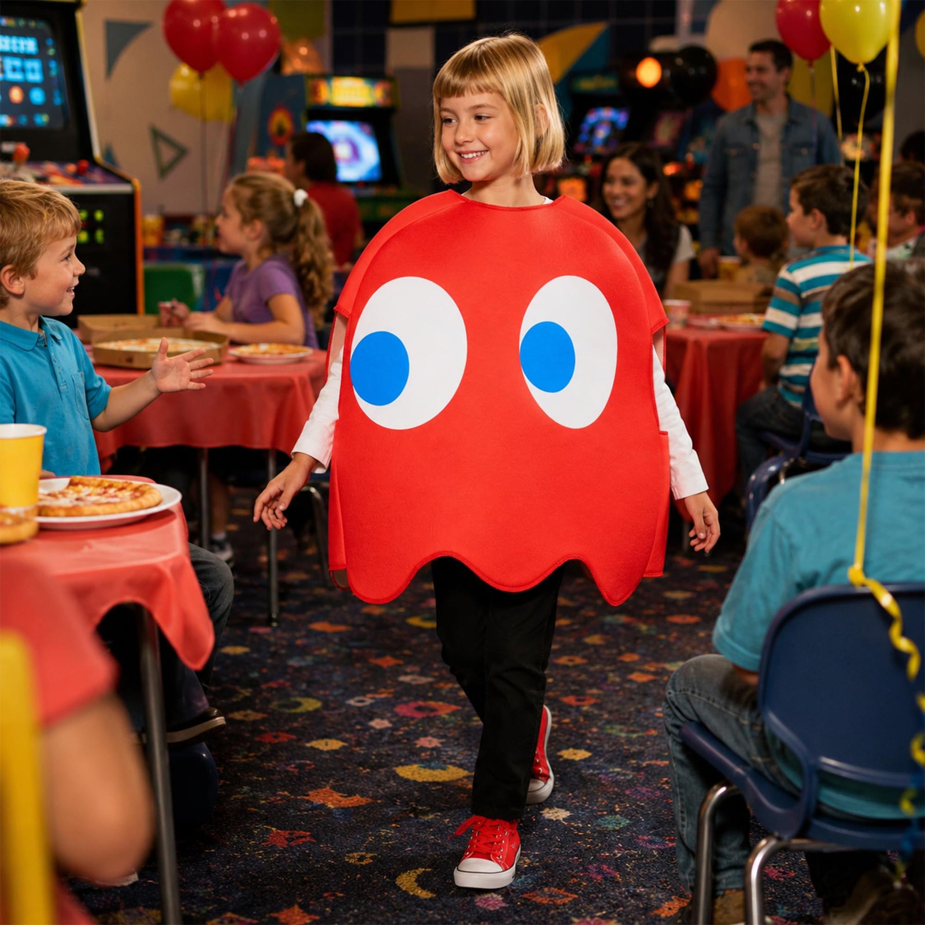 PAC-MAN BLINKY (Red Ghost) Foam Child Costume | One Size Fits Most