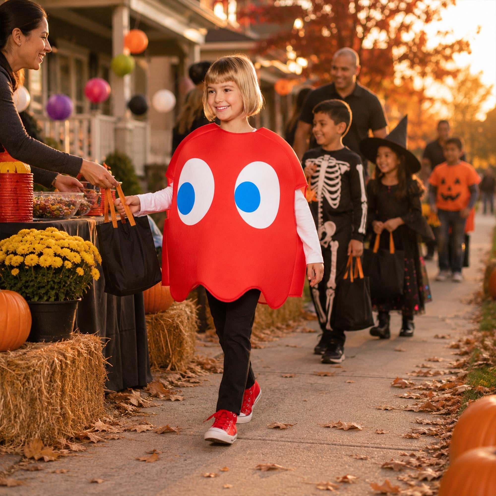 PAC-MAN BLINKY (Red Ghost) Foam Child Costume | One Size Fits Most