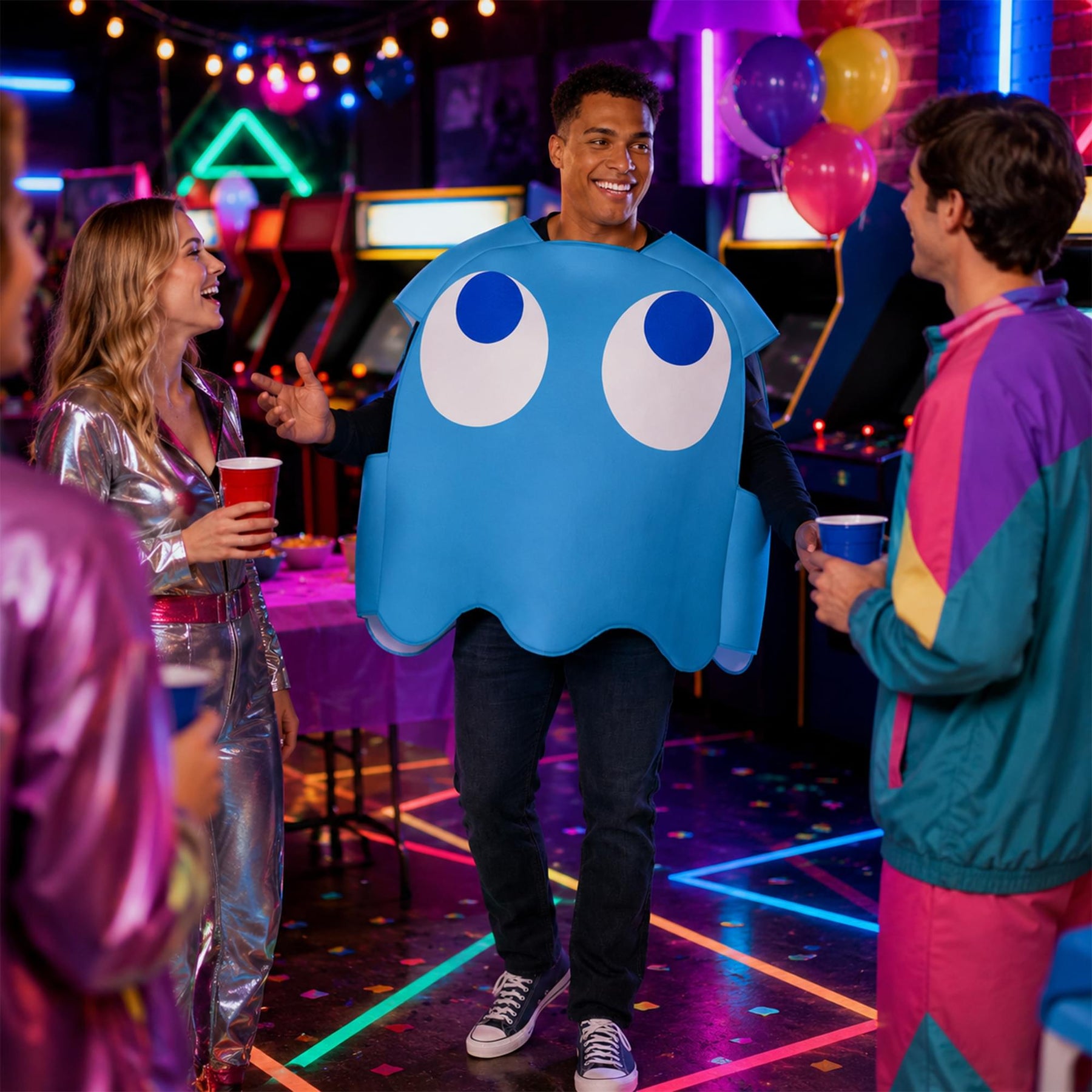 PAC-MAN INKY (Blue Ghost) Foam Adult Costume | One Size Fits Most