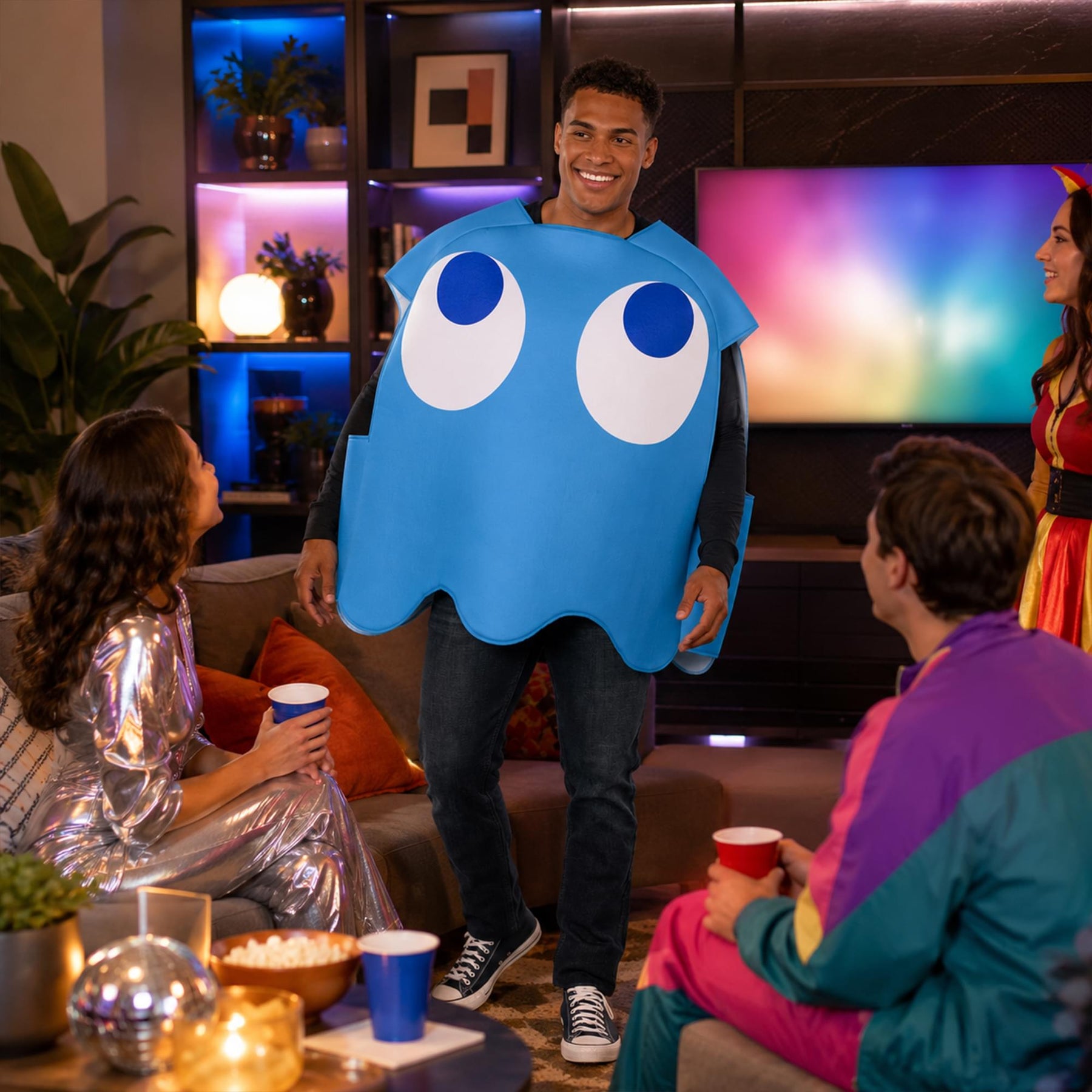 PAC-MAN INKY (Blue Ghost) Foam Adult Costume | One Size Fits Most