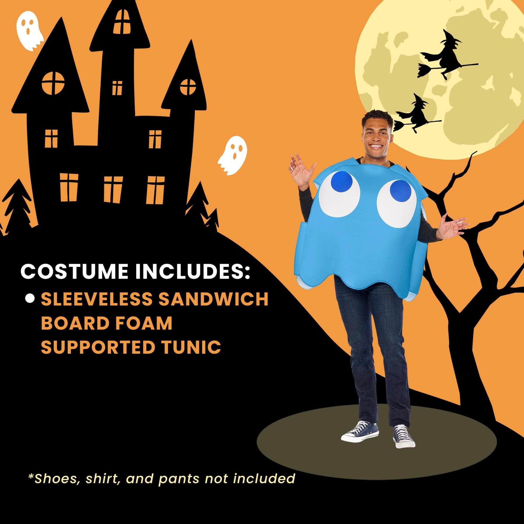 PAC-MAN INKY (Blue Ghost) Foam Adult Costume | One Size Fits Most