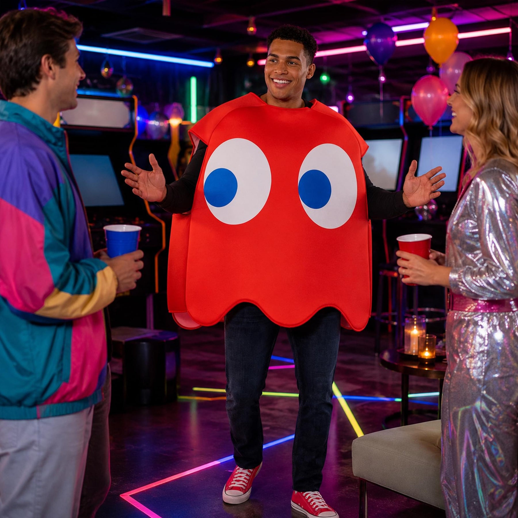 PAC-MAN BLINKY (Red Ghost) Foam Adult Costume | One Size Fits Most