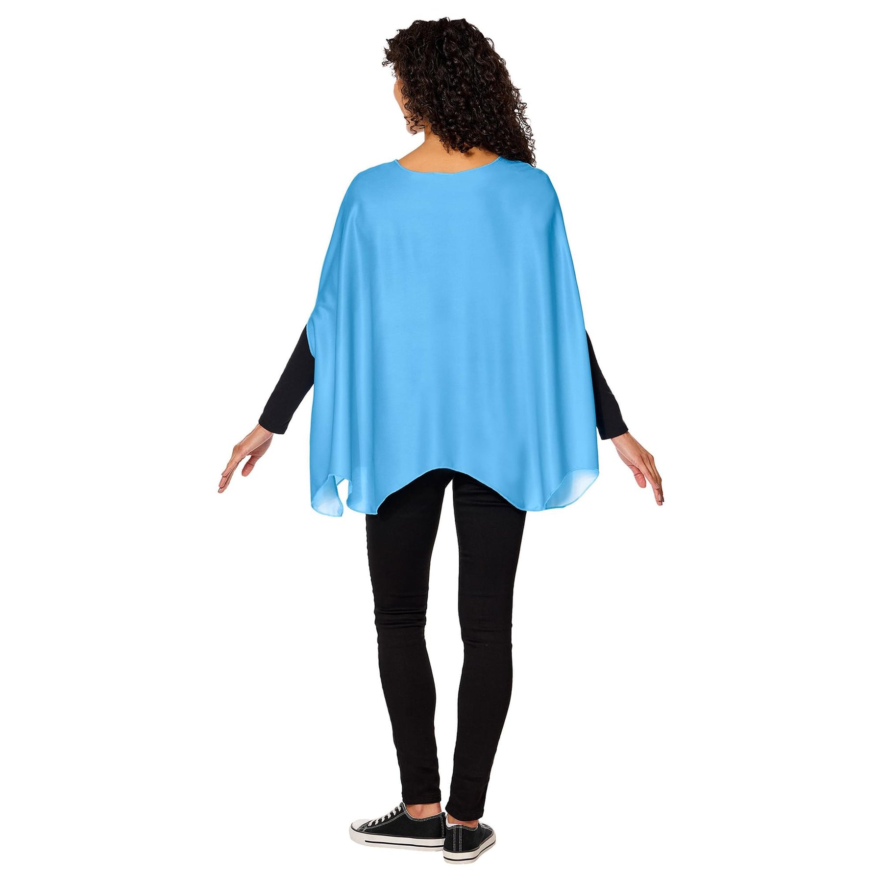 PAC-MAN INKY (Blue Ghost) Adult Costume Poncho | One Size Fits Most