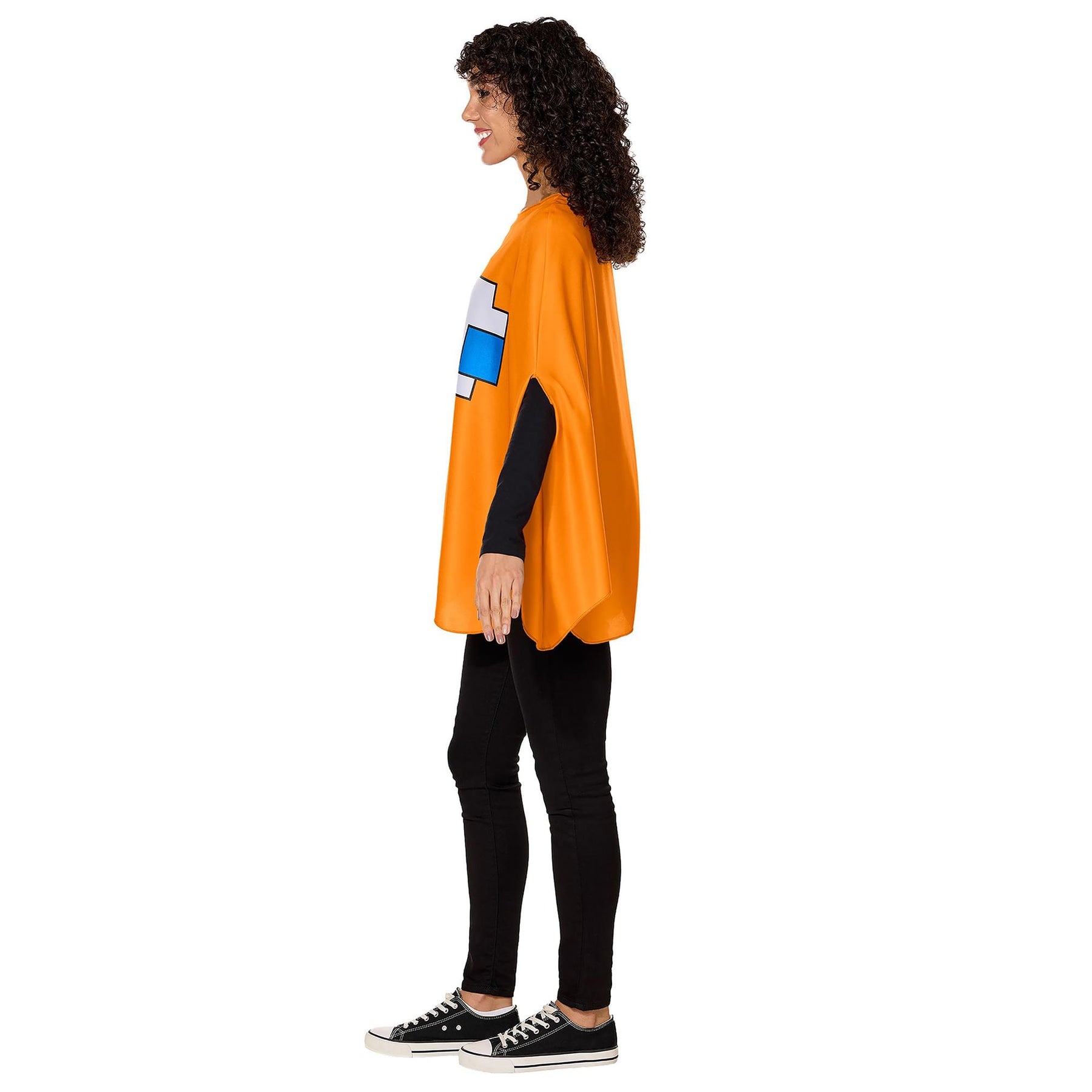 PAC-Man CLYDE (Orange Ghost) Adult Costume Poncho | One Size Fits Most