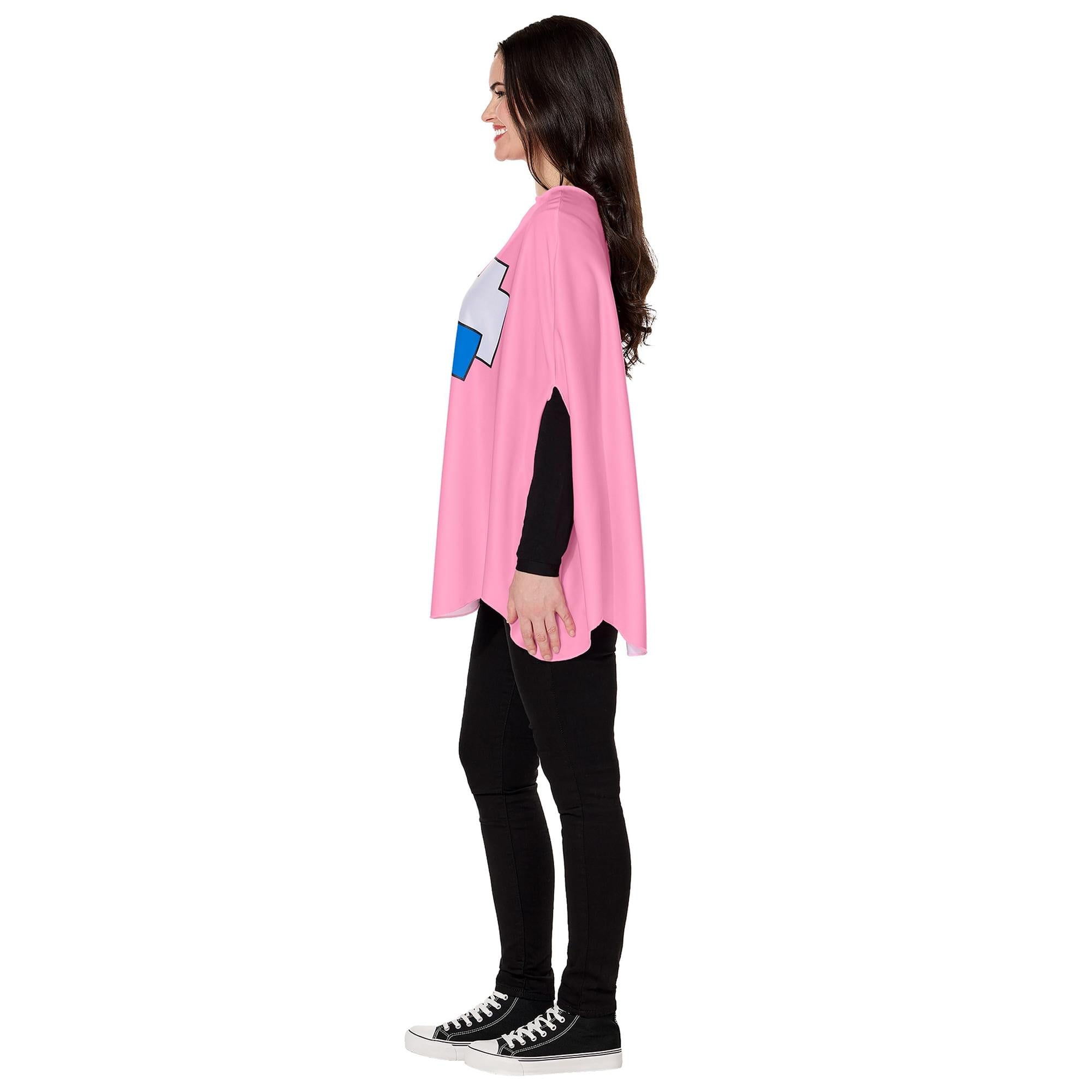 PAC-Man PINKY (Pink Ghost) Adult Costume Poncho | One Size Fits Most