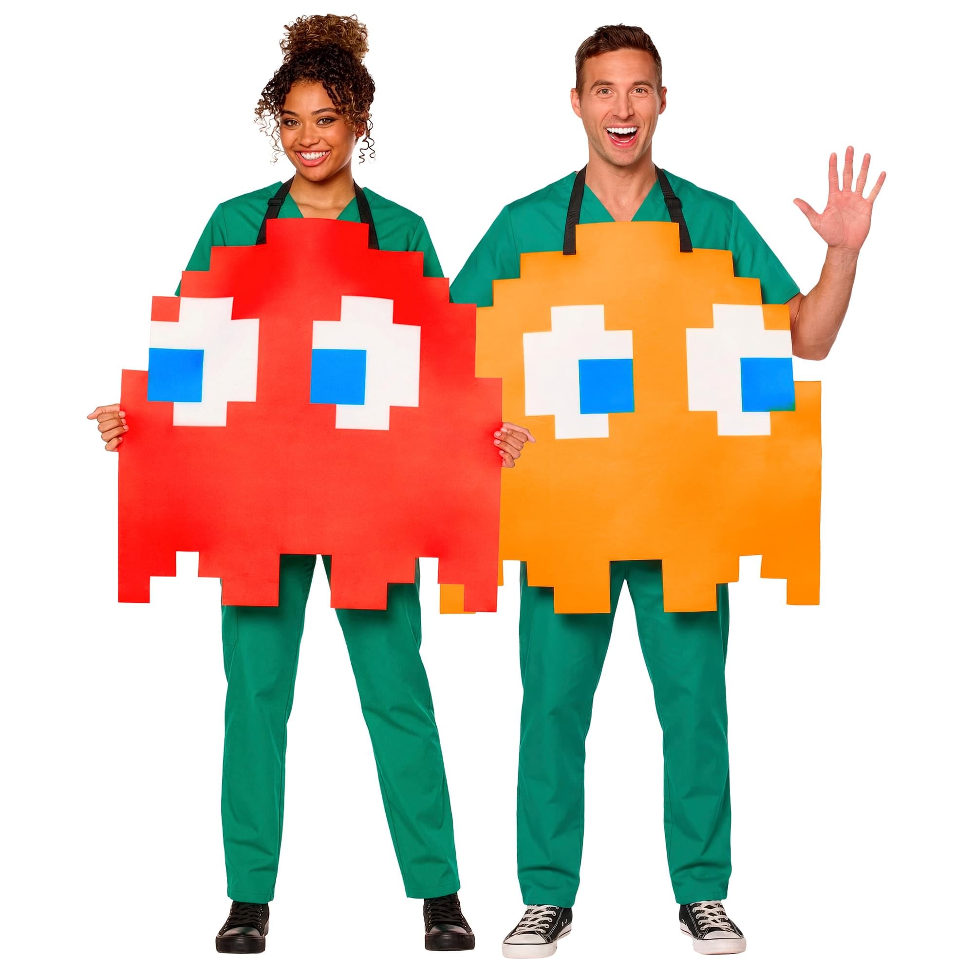 PAC-MAN Quik Change CLYDE/BLINKY Reversable Adult Costume | One Size