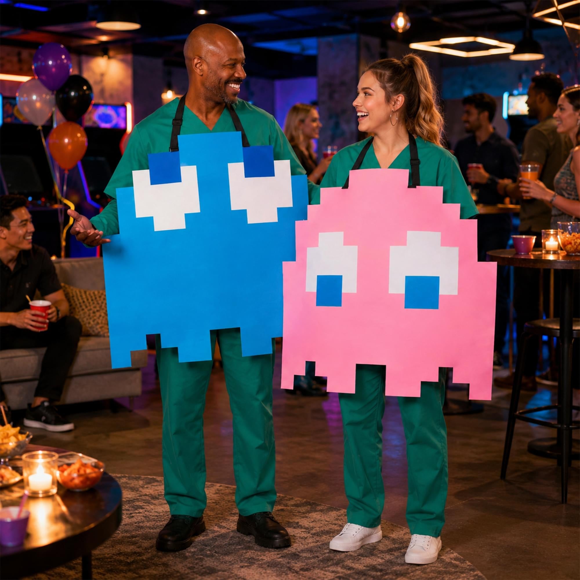 PAC-MAN Quik Change PINKY/INKY Reversable Adult Costume | One Size