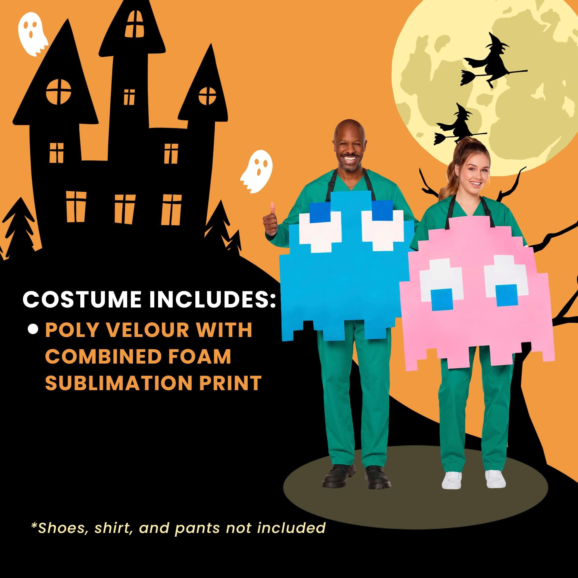 PAC-MAN Quik Change PINKY/INKY Reversable Adult Costume | One Size