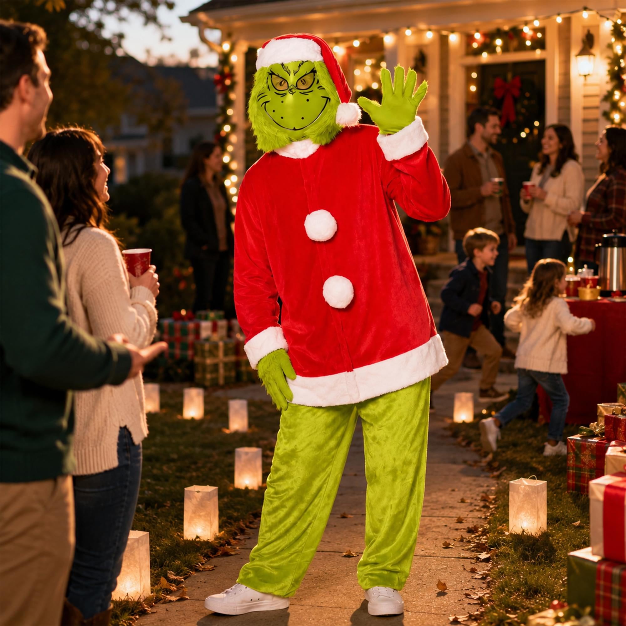 Dr. Seuss Santa Grinch Adult Costume | Large