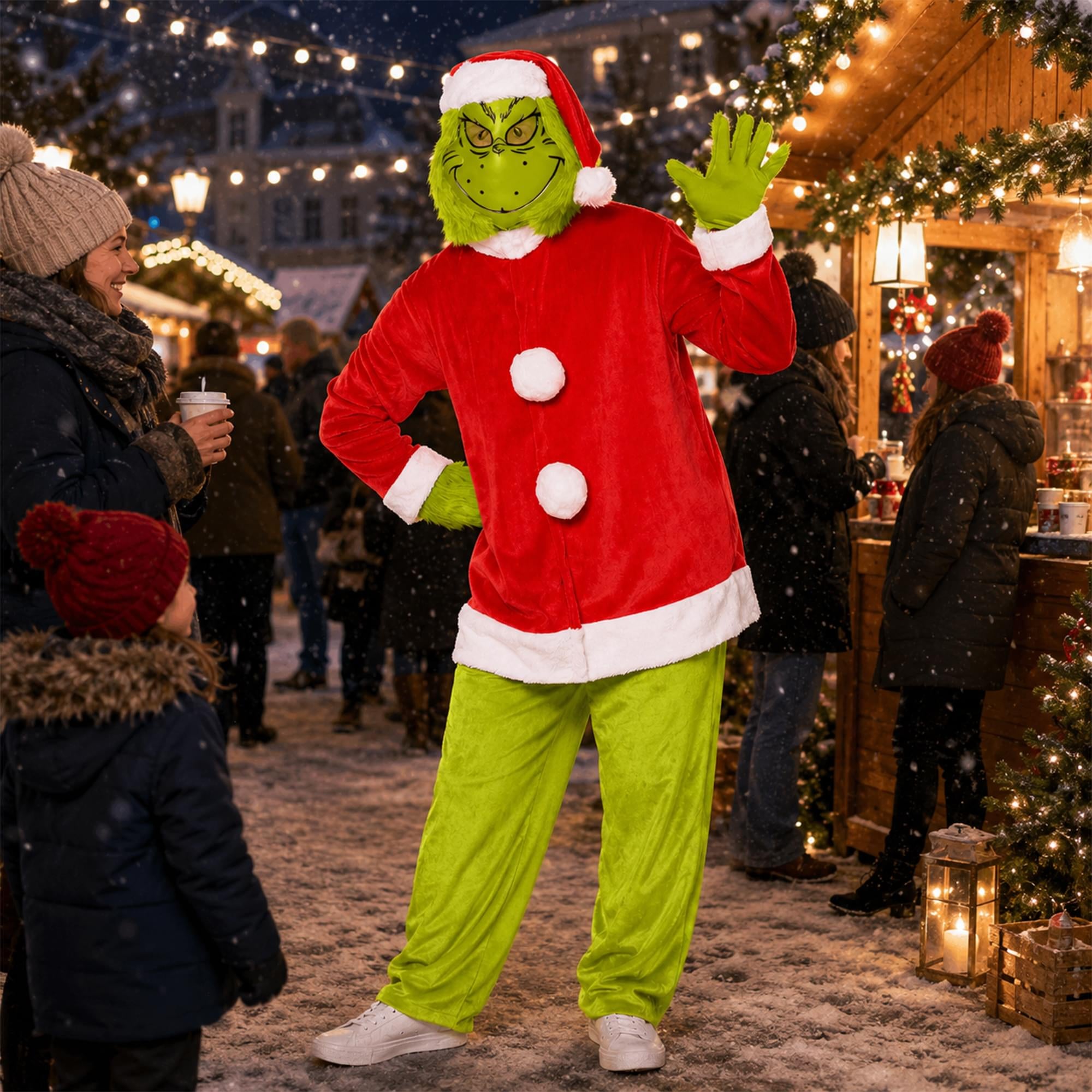 Dr. Seuss Santa Grinch Adult Costume | Large