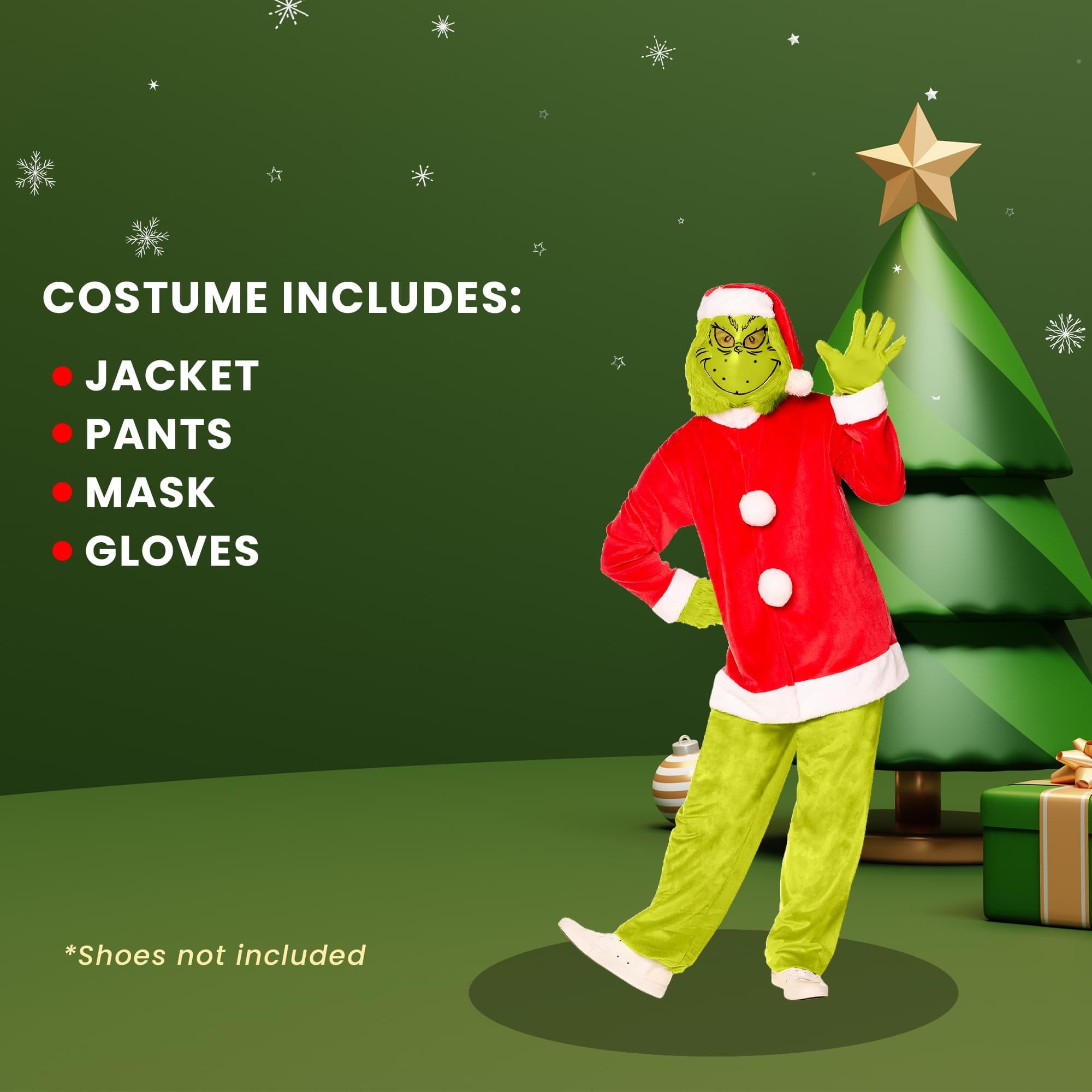 Dr. Seuss Santa Grinch Adult Costume | Large