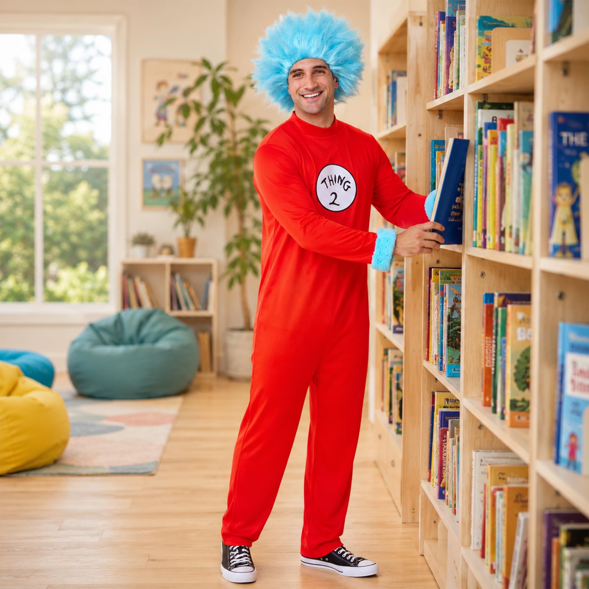 Dr Seuss Thing Jumpsuit Adult Costume