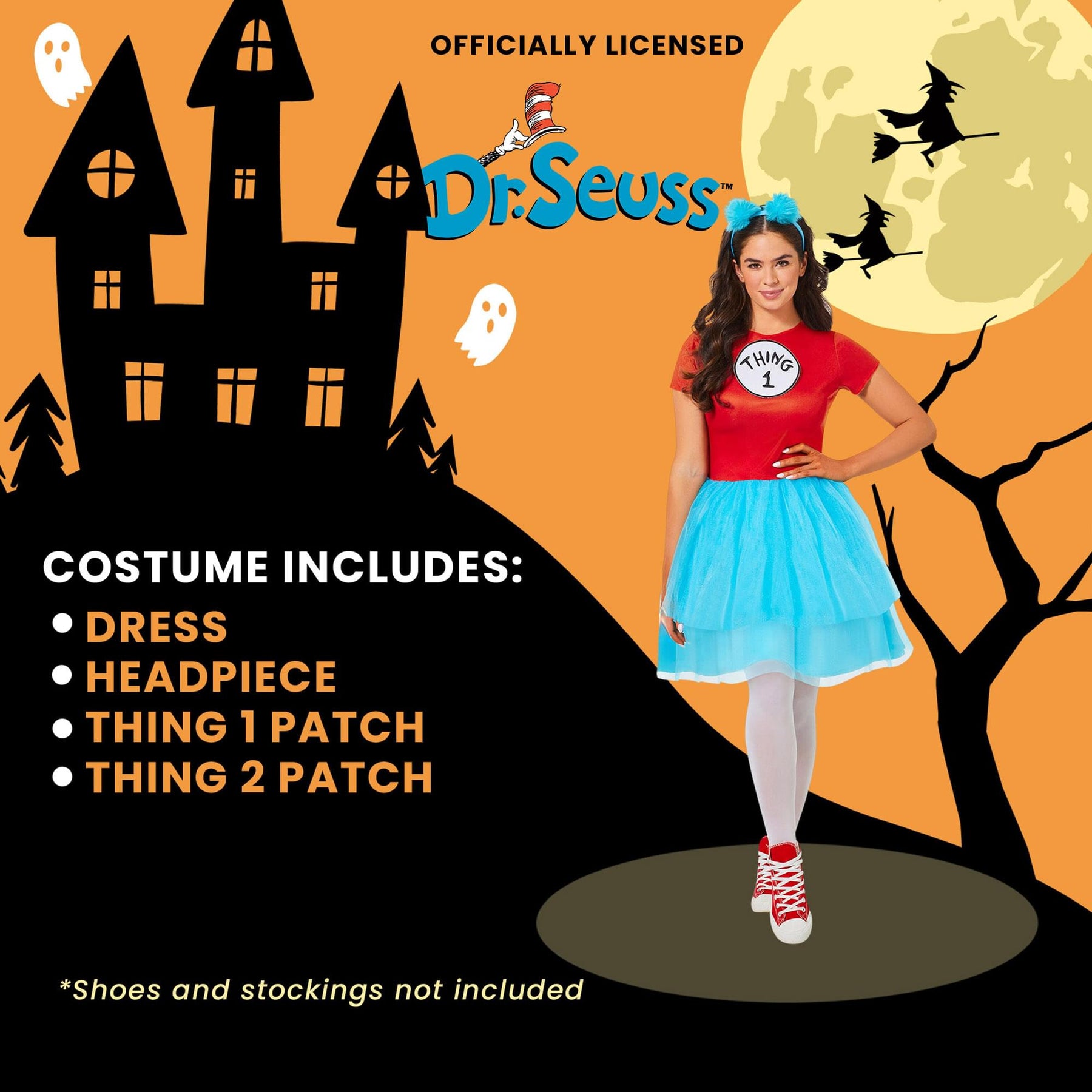 Dr Seuss Cat In The Hat Thing Dress Adult Costume
