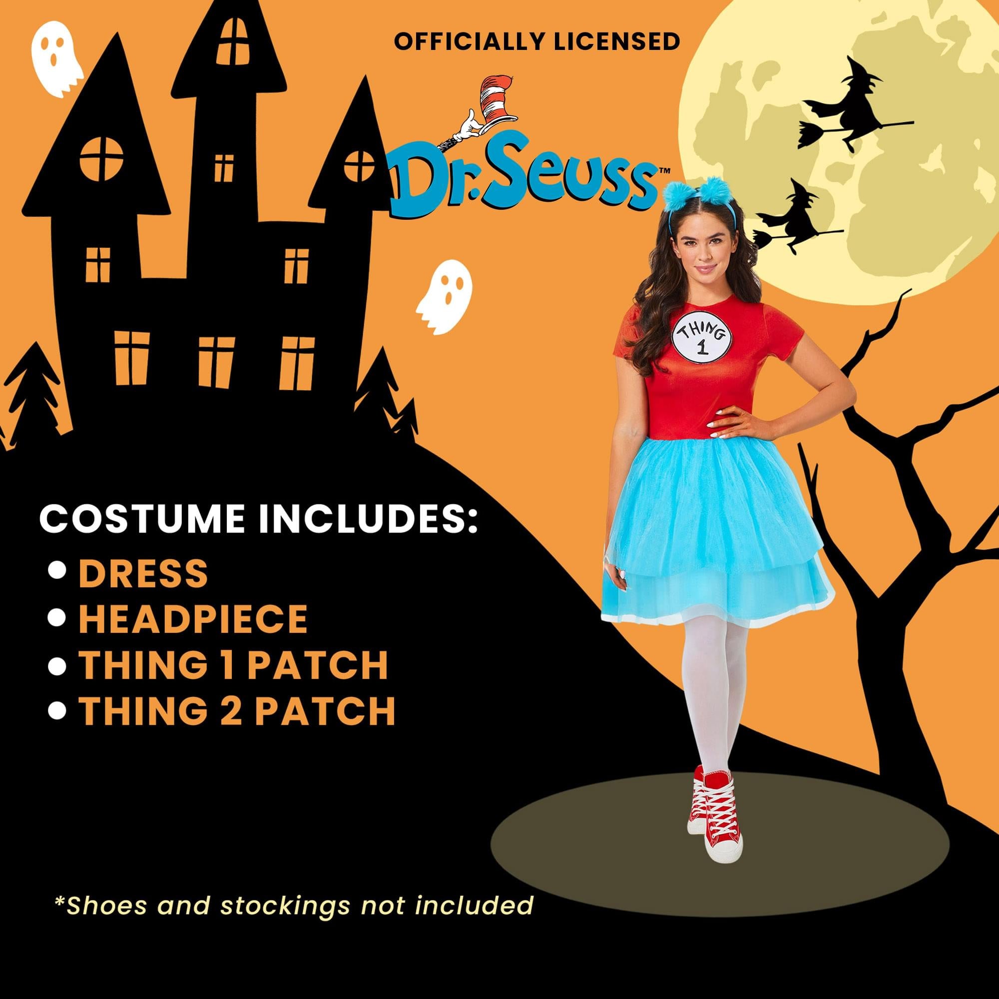 Dr Seuss Cat In The Hat Thing Dress Adult Costume
