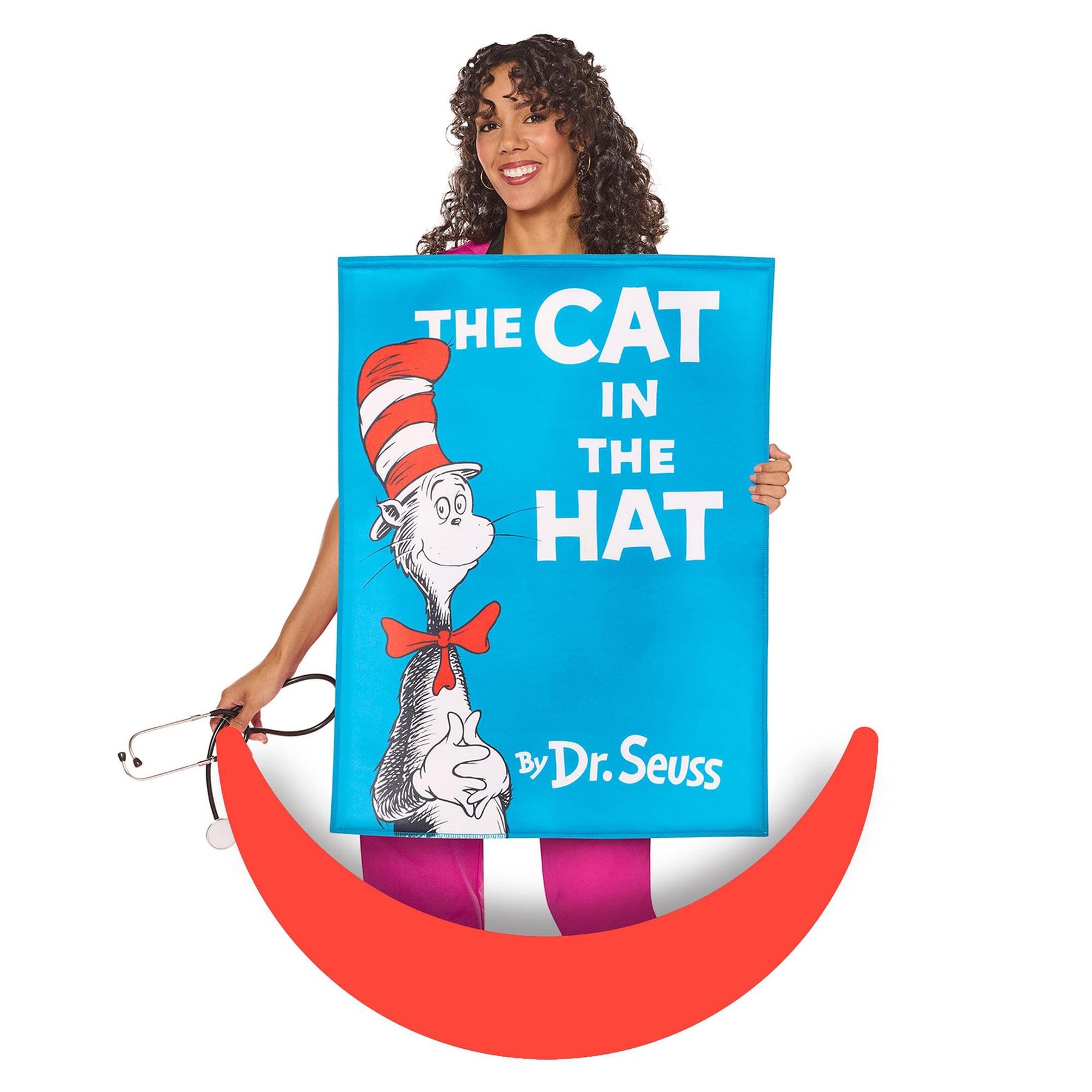 Dr Seuss Cat In The Hat Book Quik Change™ Adult Costume | One Size